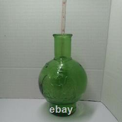 Wheaton Glass Fire Extinguisher Bottle with Eagle/Stars Mint Green 5 1/2 in Nice