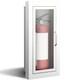Zonon 2 Pack Semi Recessed Fire Extinguisher Cabinet Steel Wall Mount White