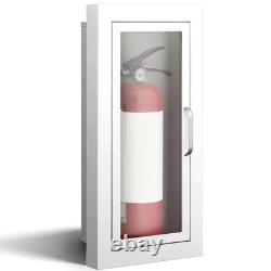 Zonon 2 Pack Semi Recessed Fire Extinguisher Cabinet Steel Wall Mount White