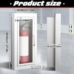Zonon 2 Pack Semi Recessed Fire Extinguisher Cabinet Steel Wall Mount White